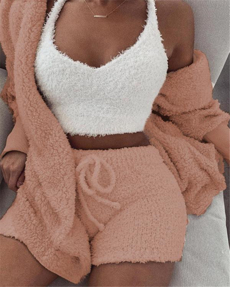 Long Sleeve Crop Tank & Drawstring Shorts Sleepwear