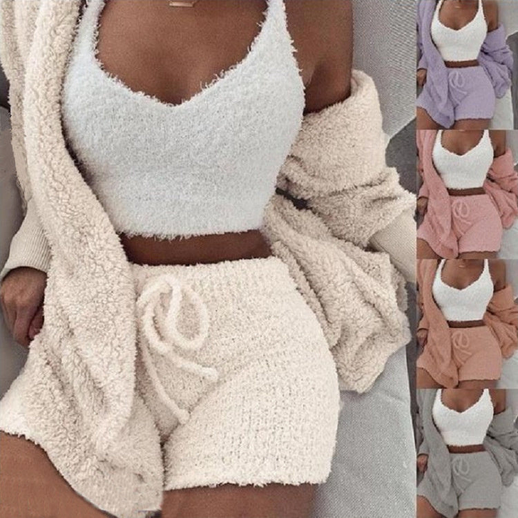 Long Sleeve Crop Tank & Drawstring Shorts Sleepwear