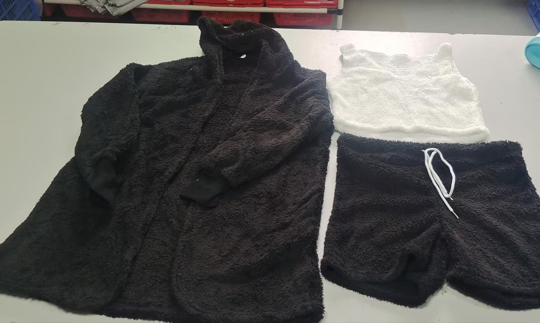 Long Sleeve Crop Tank & Drawstring Shorts Sleepwear