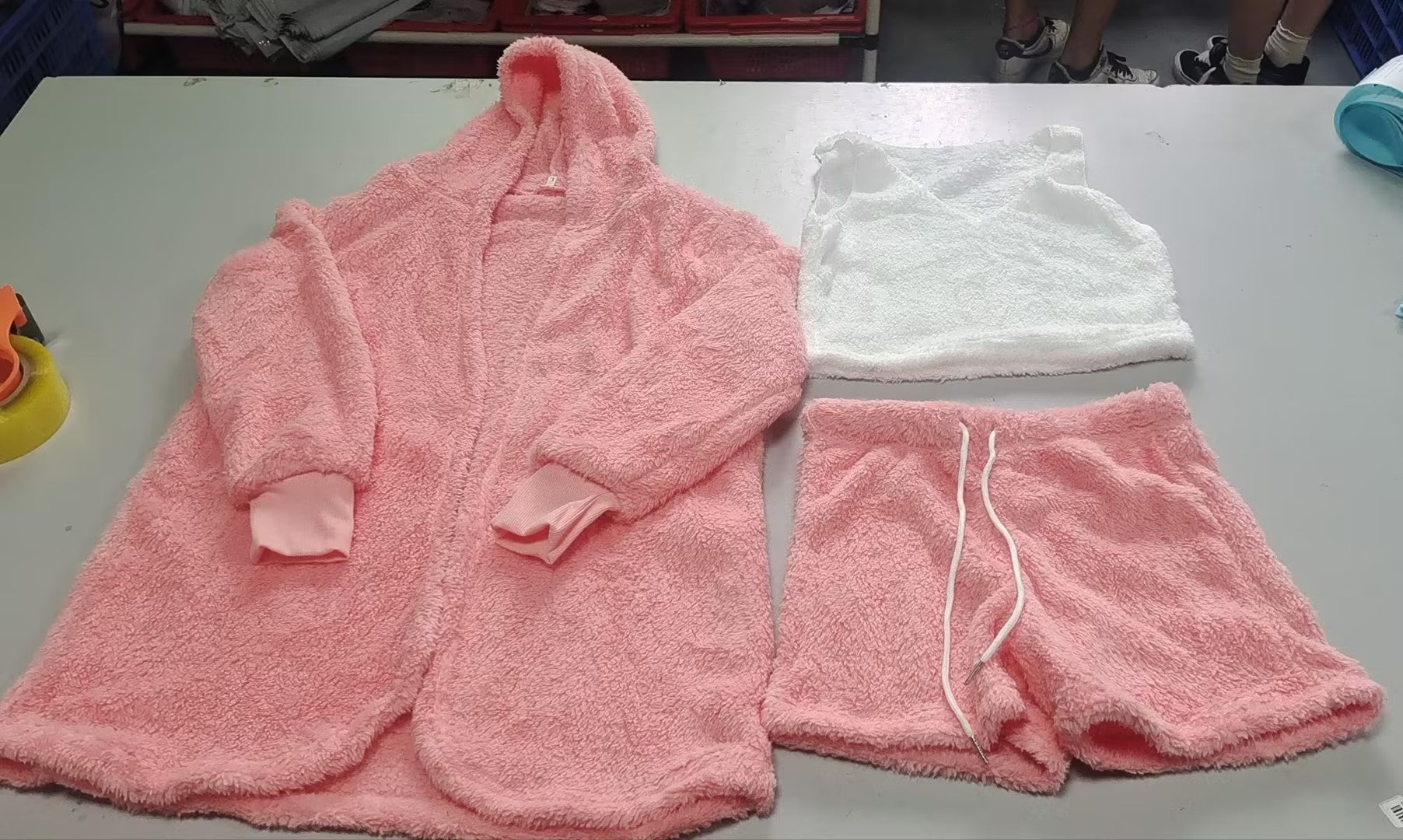 Long Sleeve Crop Tank & Drawstring Shorts Sleepwear