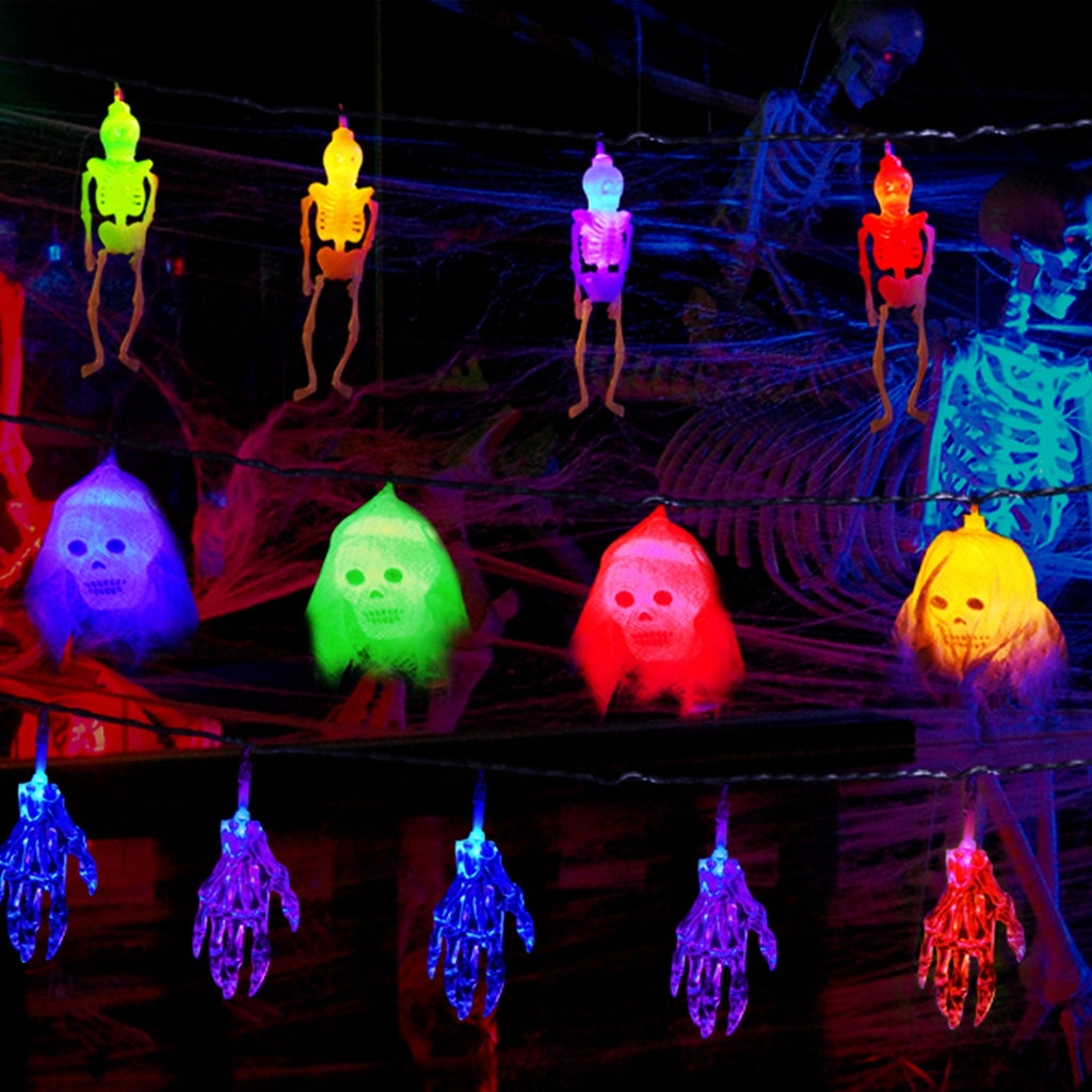Halloween Skull & Spooky Hands String Lights