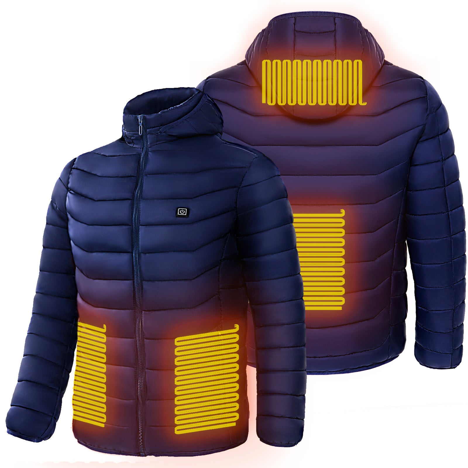 Men’s 9-Zone Heated Puffer Jacket – Electric Thermal Coat