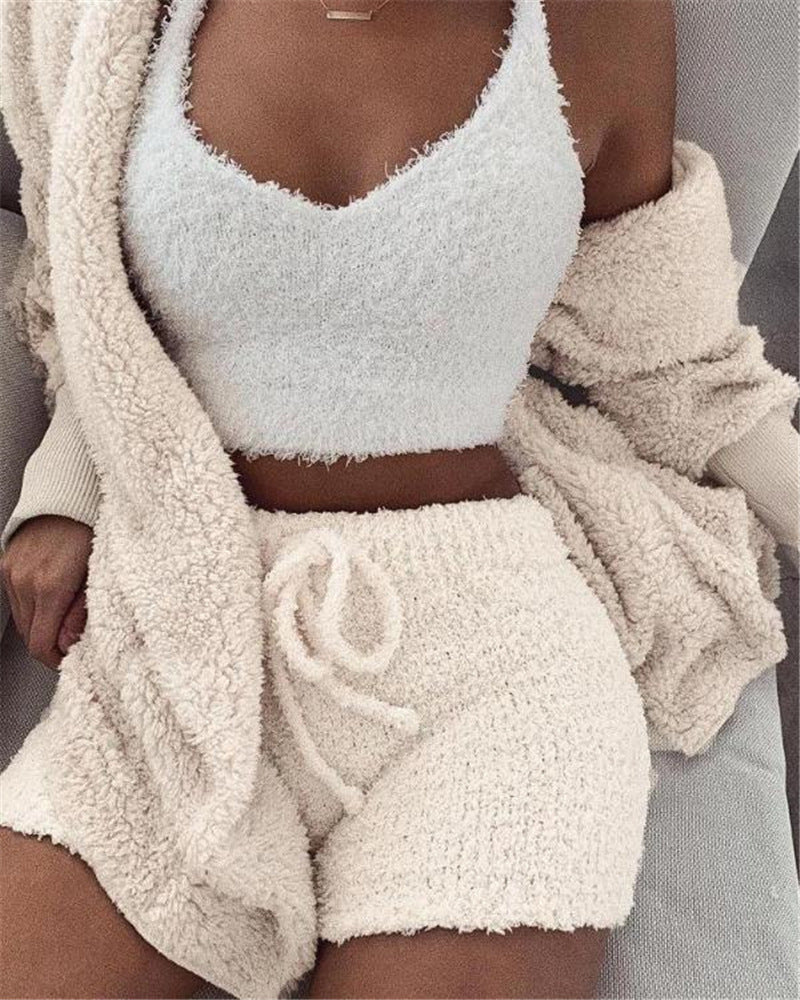 Long Sleeve Crop Tank & Drawstring Shorts Sleepwear