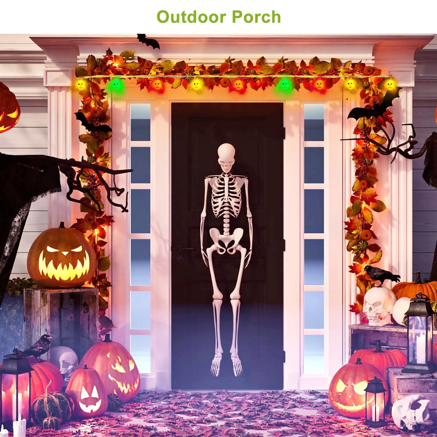 Halloween Skull & Spooky Hands String Lights