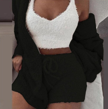 Long Sleeve Crop Tank & Drawstring Shorts Sleepwear