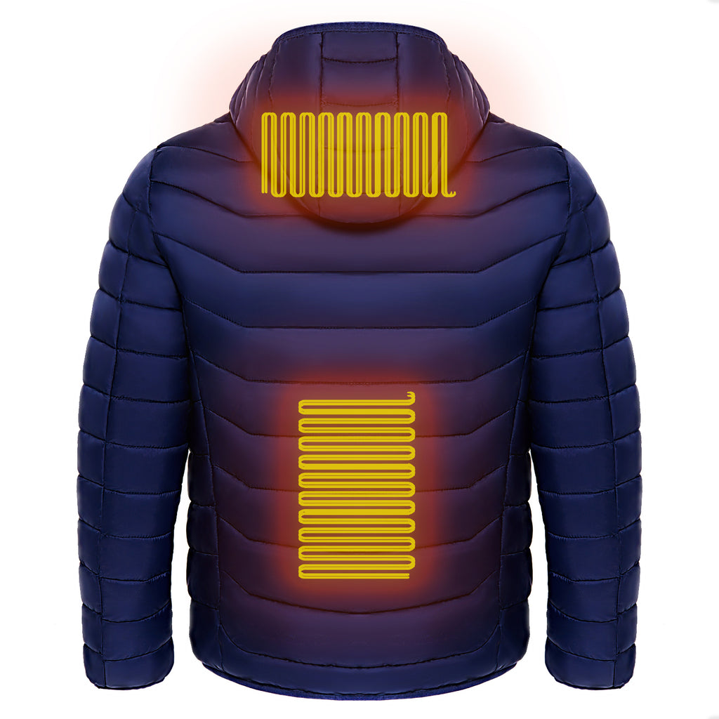 Men’s 9-Zone Heated Puffer Jacket – Electric Thermal Coat