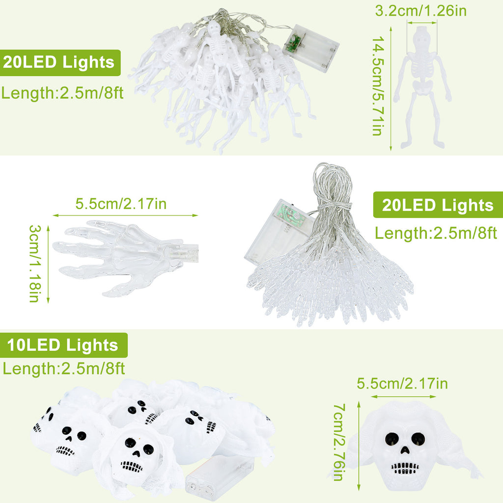 Halloween Skull & Spooky Hands String Lights