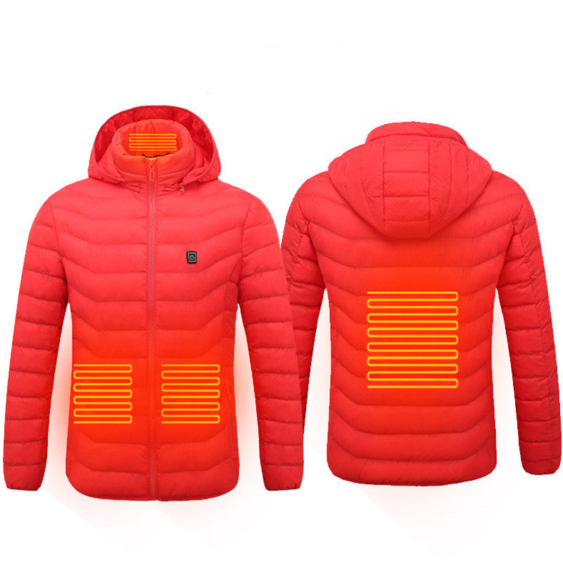 Men’s 9-Zone Heated Puffer Jacket – Electric Thermal Coat