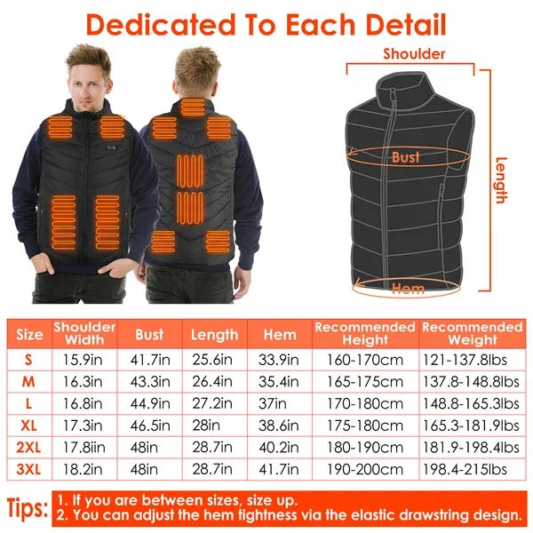 USB Heated Vest – 3-Level Electric Thermal Warmer