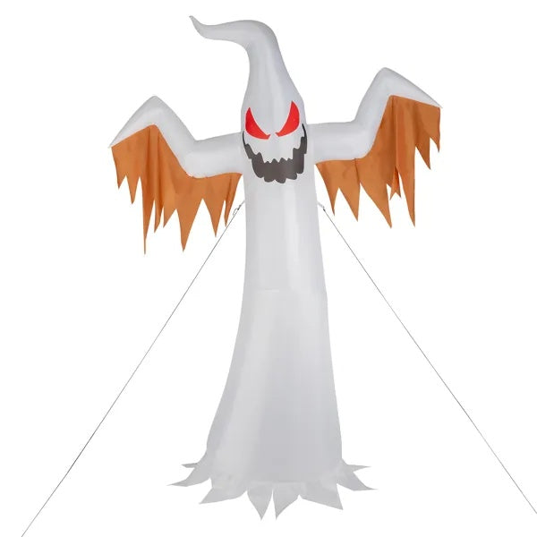 LED Lighted Inflatable Ghost with Red Eyes
